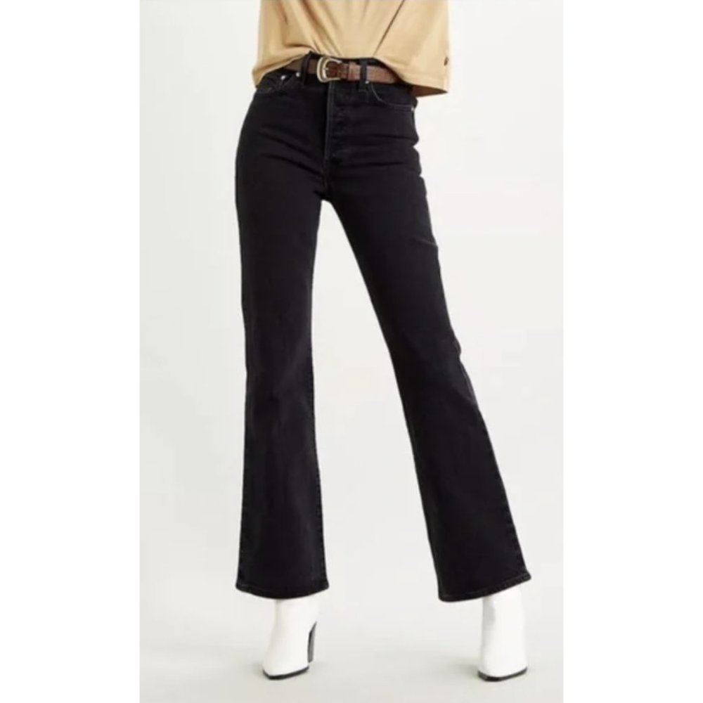 COPY - LEVI'S Ribcage Boot Jeans Super High Rise in Black Lake - Size 24 NWT